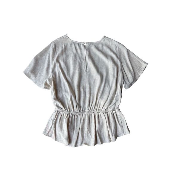 ASOS DESIGN asymmetric top with cut out side detail in stone Size 12 - Picture 6 of 11